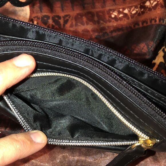 Black Mini Crossbody Bag Wallet Purse - Picture 9 of 12